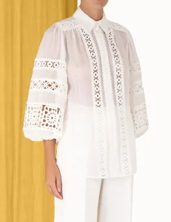 ZIMMERMANN Tops<Devi Spliced Billow Blouse