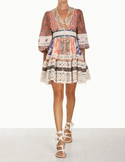ZIMMERMANN Clothing<Devi Spliced Billow Mini Dress