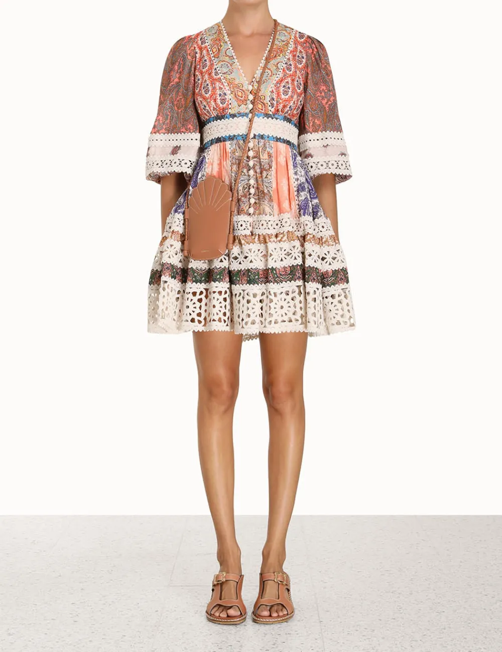 ZIMMERMANN Clothing<Devi Spliced Billow Mini Dress