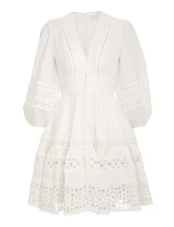 ZIMMERMANN Clothing<Devi Spliced Billow Mini Dress