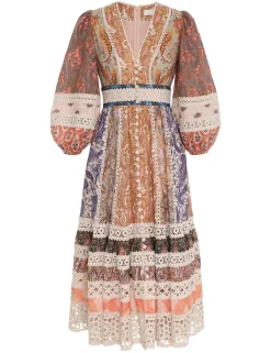 ZIMMERMANN Dresses & Coverups<Devi Spliced Midi Dress