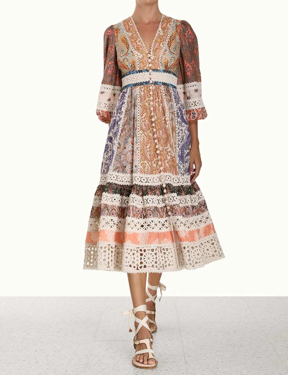 ZIMMERMANN Dresses & Coverups<Devi Spliced Midi Dress