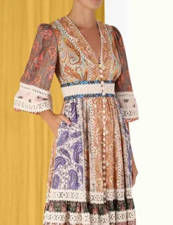 ZIMMERMANN Dresses & Coverups<Devi Spliced Midi Dress