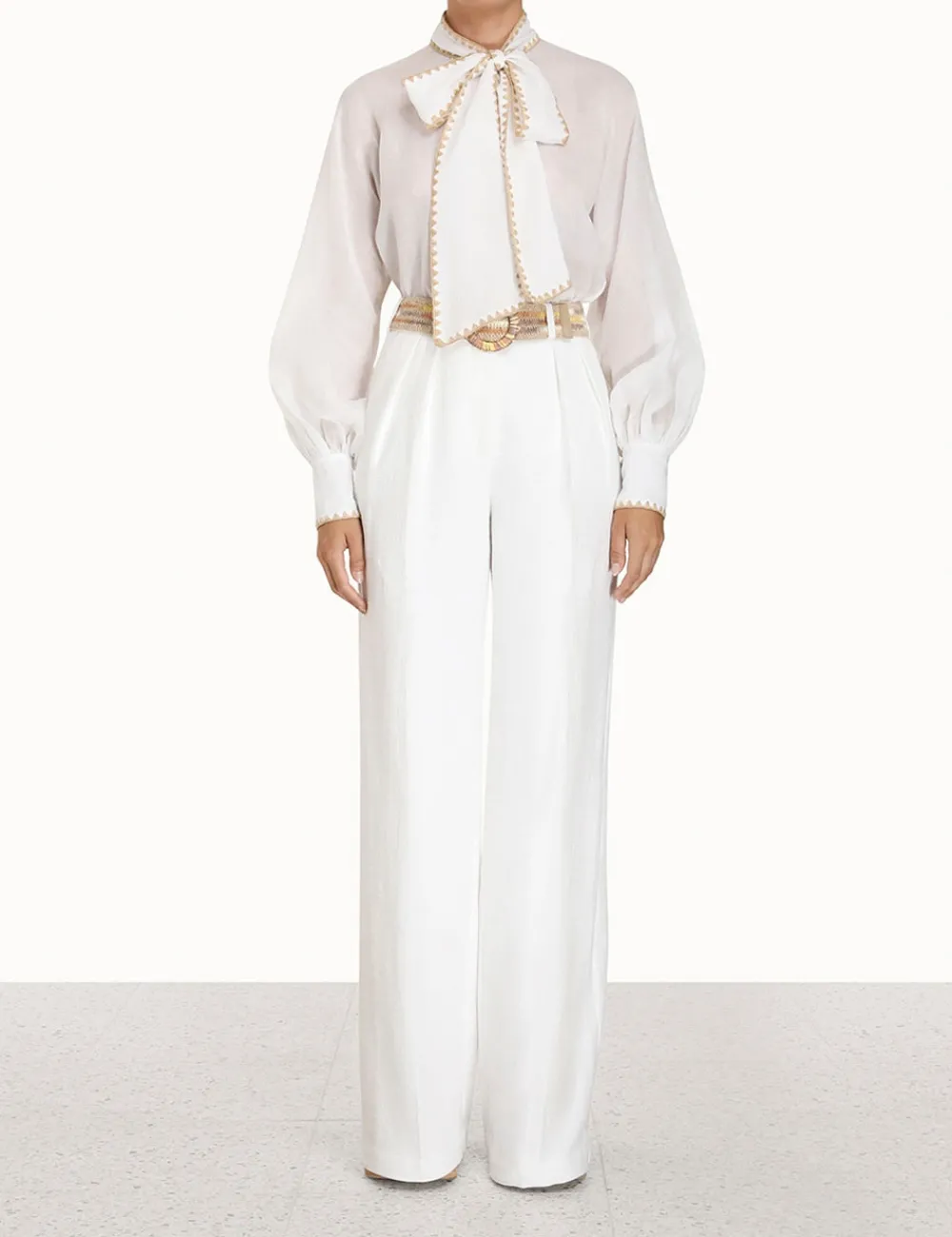 ZIMMERMANN Tops<Devi Tie Neck Blouse