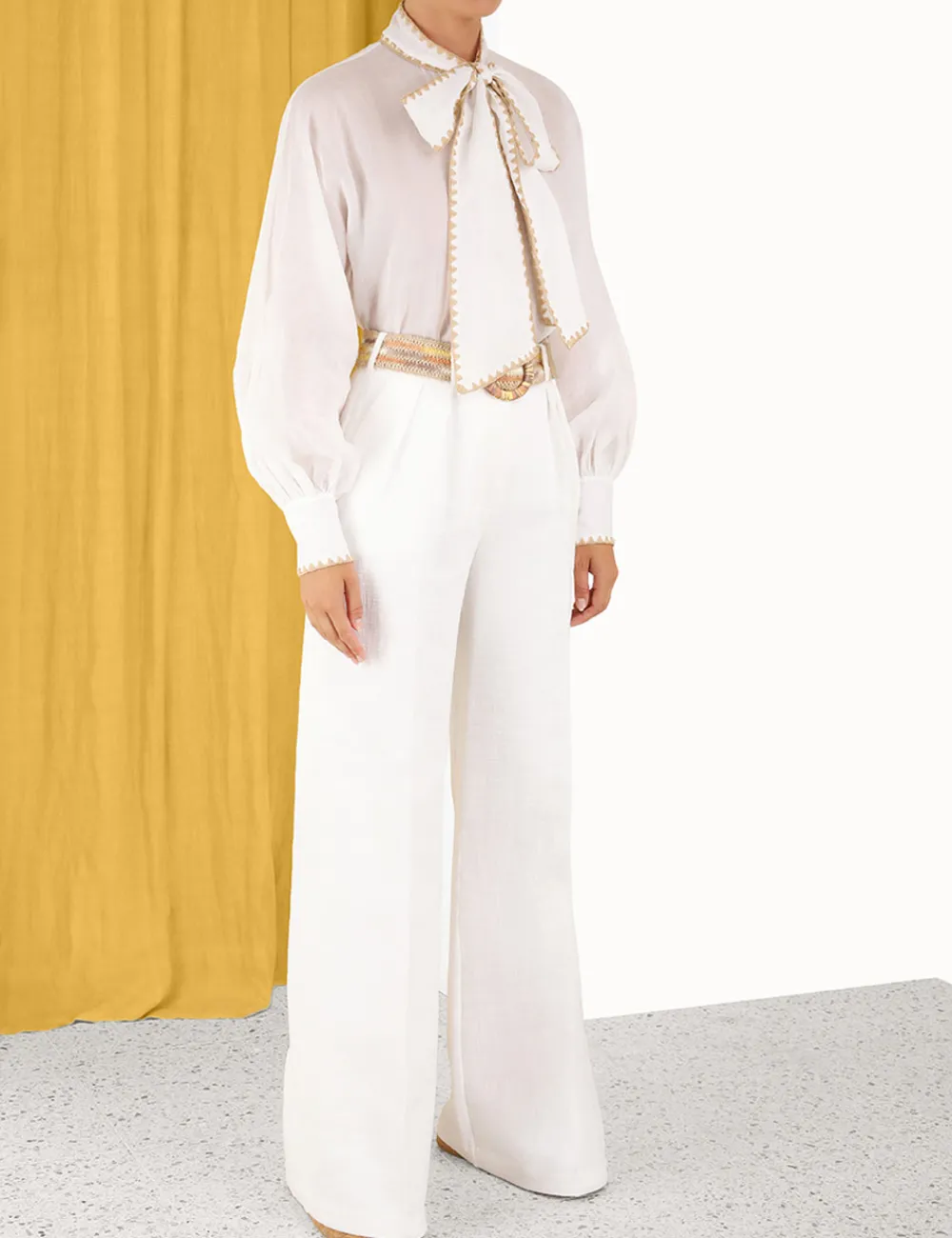 ZIMMERMANN Tops<Devi Tie Neck Blouse