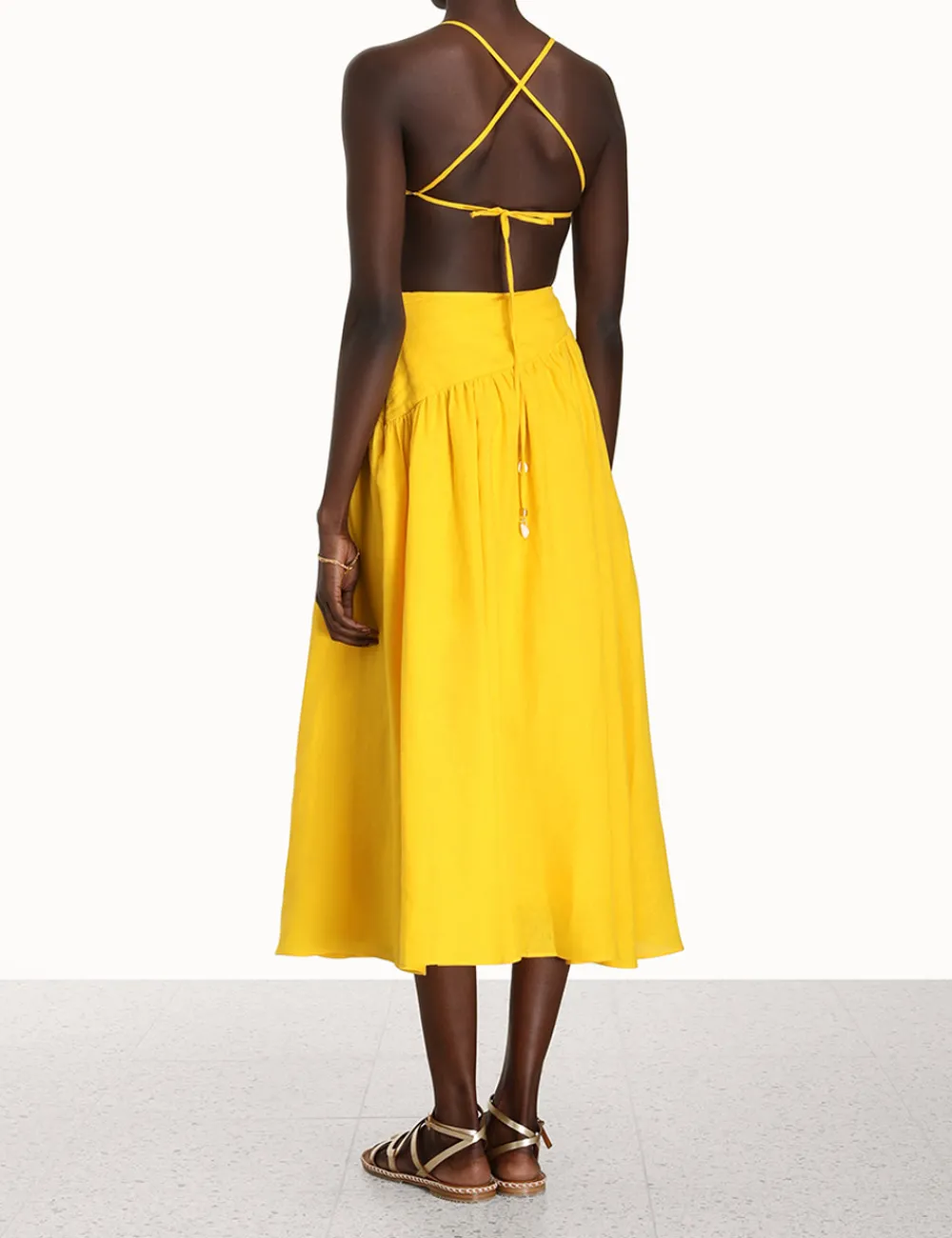 ZIMMERMANN Clothing<Ginger Asymmetric Midi Dress