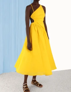 ZIMMERMANN Dresses & Coverups<Ginger Asymmetric Midi Dress