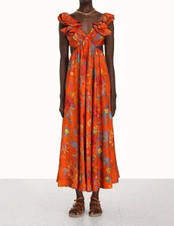 ZIMMERMANN Clothing<Ginger Frill Midi Dress