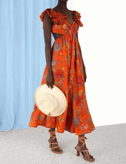 ZIMMERMANN Clothing<Ginger Frill Midi Dress