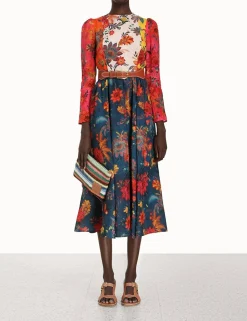 ZIMMERMANN Dresses & Coverups<Ginger Long Sleeve Midi Dress