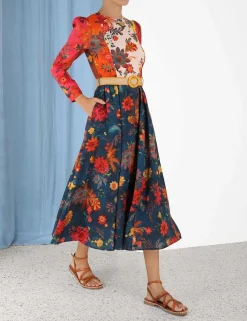 ZIMMERMANN Clothing<Ginger Long Sleeve Midi Dress