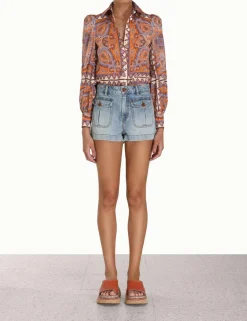 ZIMMERMANN Tops<Halcyon Blouson Blouse