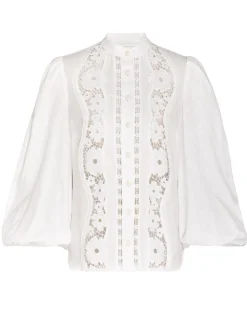 ZIMMERMANN Tops<Halcyon Broderie Shirt