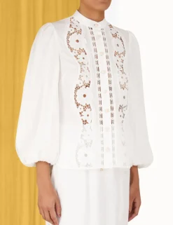 ZIMMERMANN Tops<Halcyon Broderie Shirt