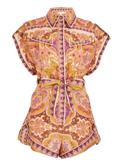 ZIMMERMANN Jumpsuits & Playsuits<Halcyon Cuffed Playsuit