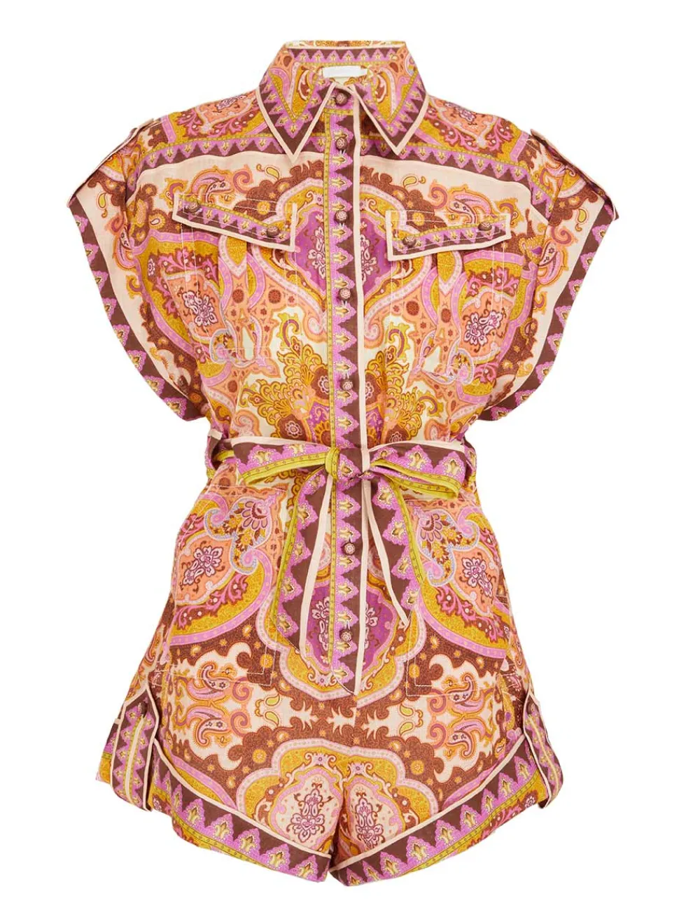 ZIMMERMANN Jumpsuits & Playsuits<Halcyon Cuffed Playsuit