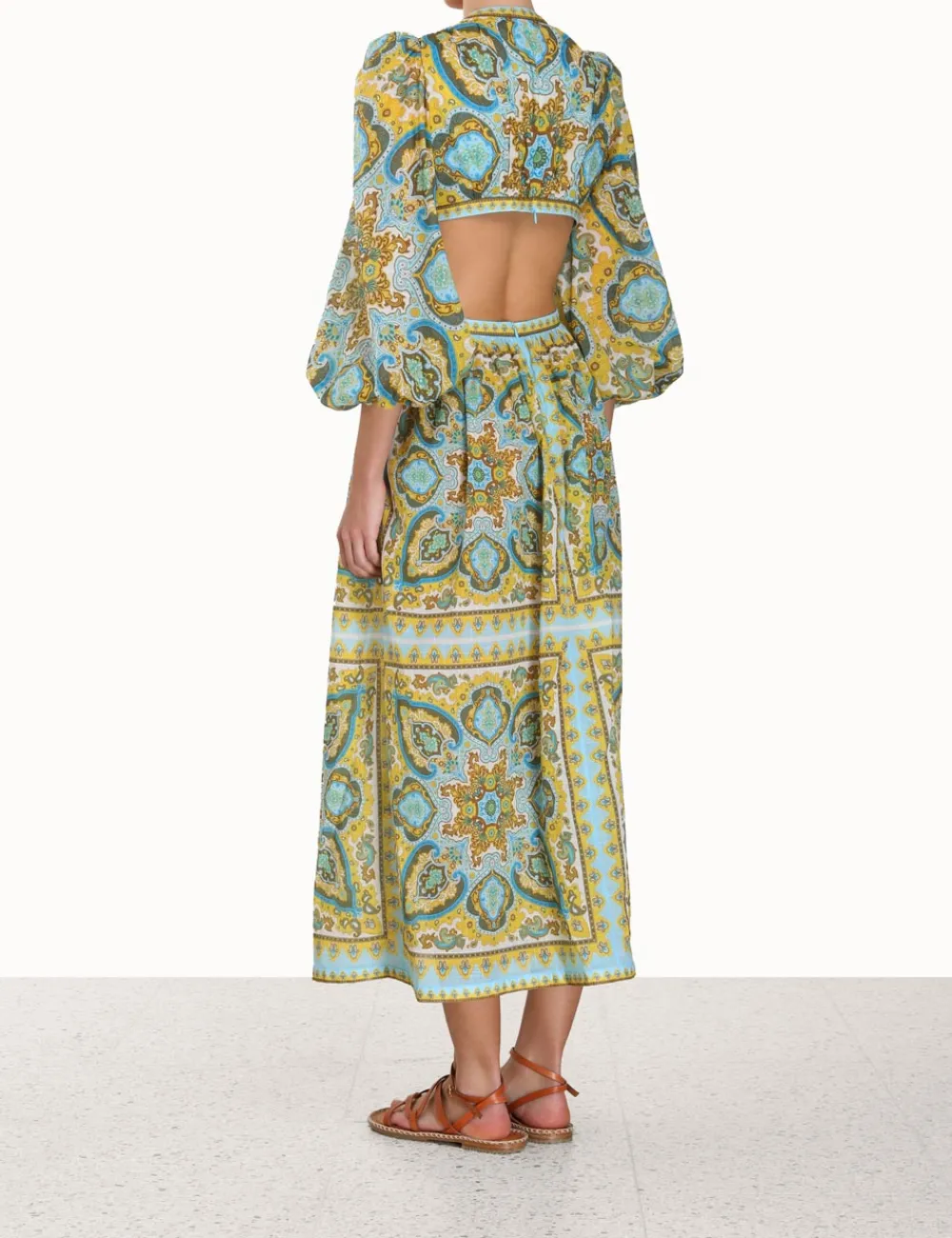 ZIMMERMANN Clothing<Halcyon Tie Front Midi Dress