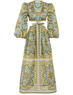 ZIMMERMANN Dresses & Coverups<Halcyon Tie Front Midi Dress
