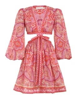 ZIMMERMANN Clothing<Halcyon Tie Front Mini Dress