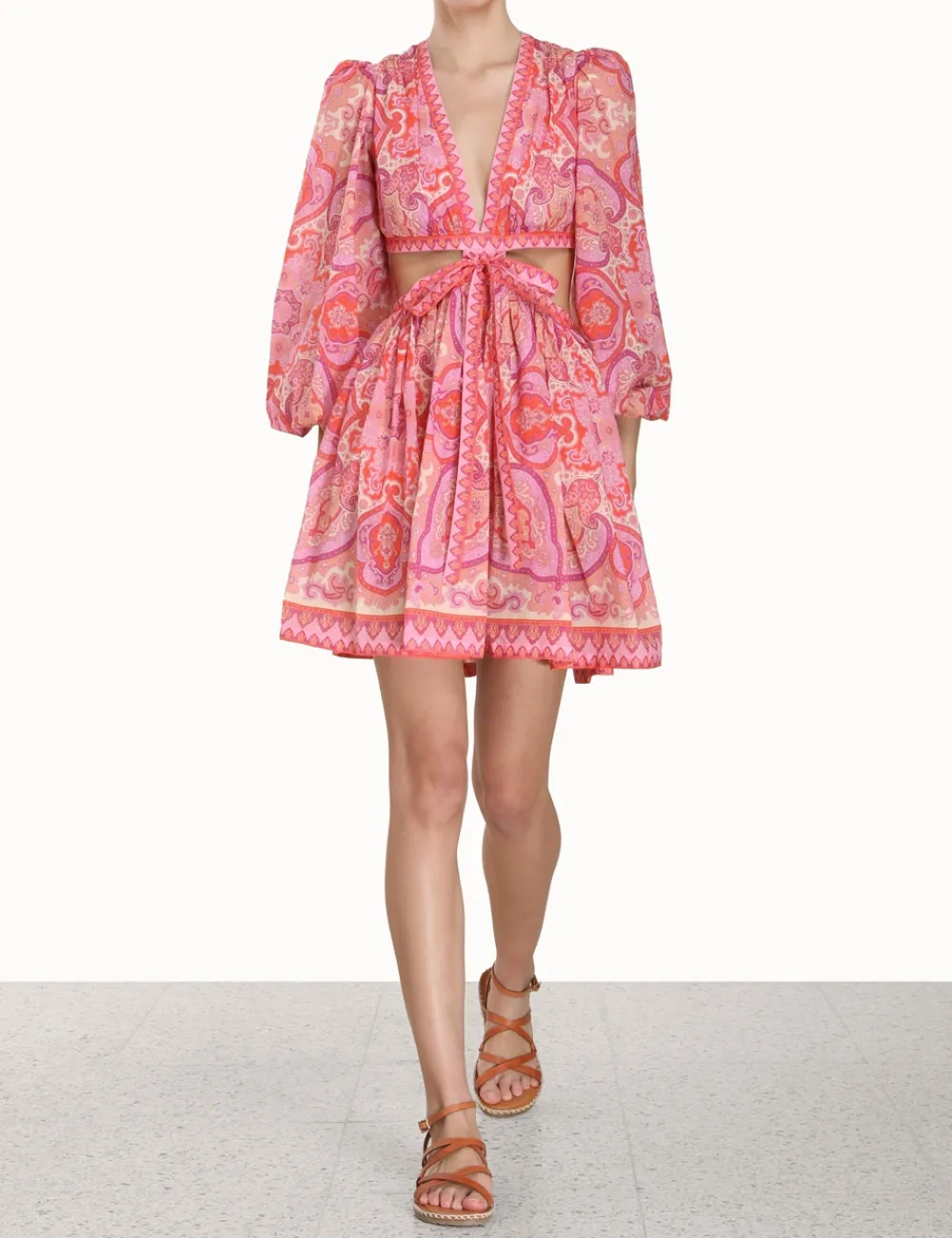 ZIMMERMANN Clothing<Halcyon Tie Front Mini Dress