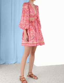 ZIMMERMANN Clothing<Halcyon Tie Front Mini Dress