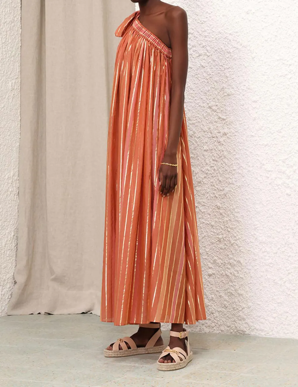 ZIMMERMANN Clothing<Junie Asymmetric Midi Dress
