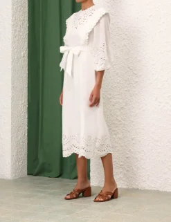 ZIMMERMANN Clothing<Junie Embroidered Midi Dress
