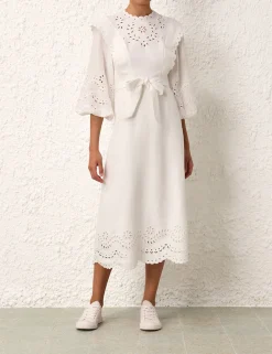 ZIMMERMANN Clothing<Junie Embroidered Midi Dress