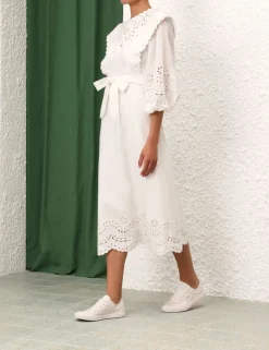 ZIMMERMANN Clothing<Junie Embroidered Midi Dress