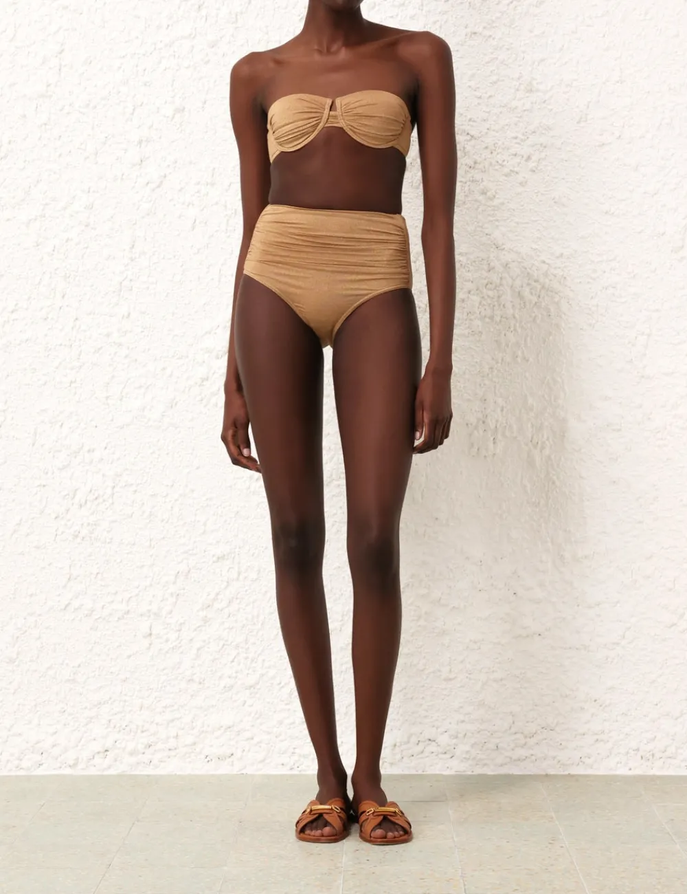 ZIMMERMANN Bikinis<Junie Lurex Gathered Bikini