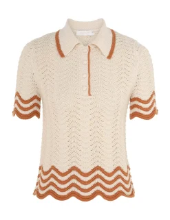ZIMMERMANN Clothing<Junie Textured Knit Polo