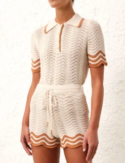ZIMMERMANN Clothing<Junie Textured Knit Shorts