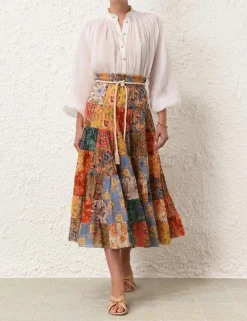 ZIMMERMANN Clothing<Junie Tiered Midi Skirt