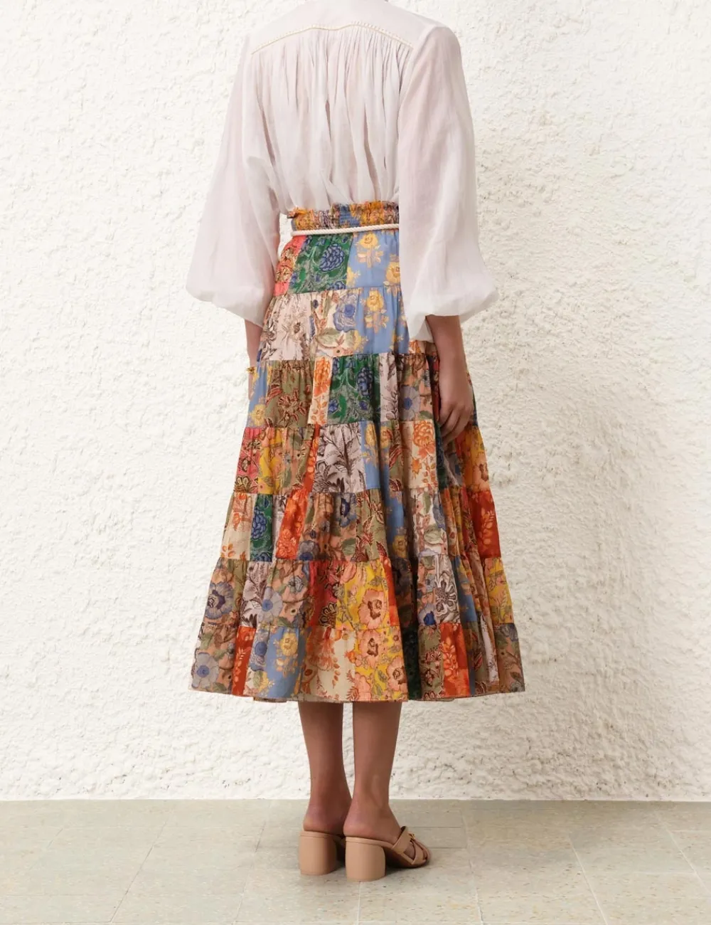 ZIMMERMANN Skirts<Junie Tiered Midi Skirt