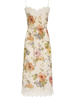 ZIMMERMANN Dresses<Lace Panel Slip Midi