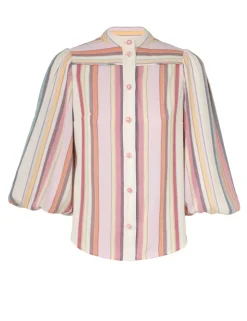 ZIMMERMANN Tops<Lexi Blouson Stripe Shirt