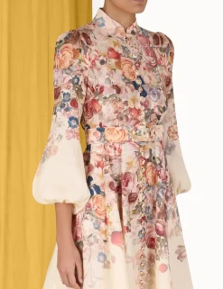ZIMMERMANN Dresses<Luminosity Buttoned Midi Dress
