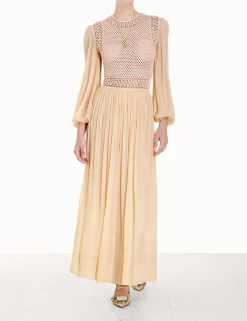 ZIMMERMANN Dresses<Luminosity Crochet Bodice Midi