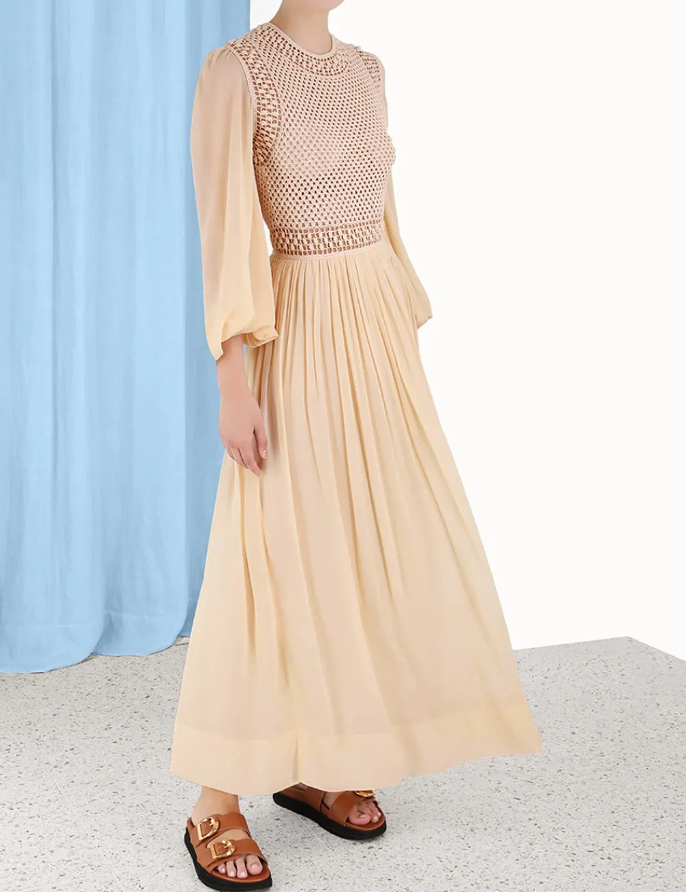 ZIMMERMANN Dresses<Luminosity Crochet Bodice Midi
