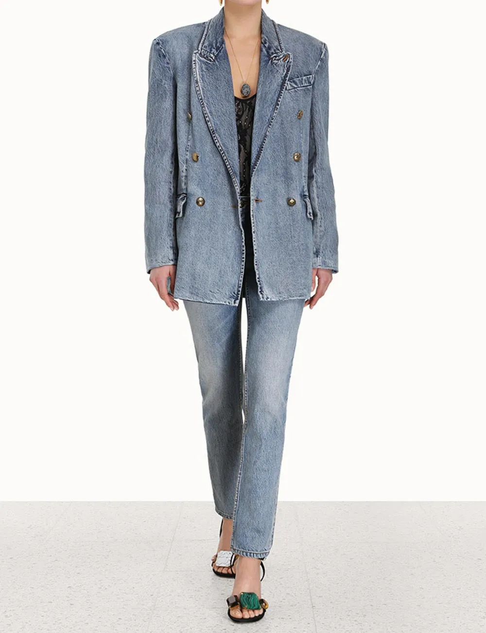 ZIMMERMANN Jackets & Coats<Luminosity Denim Blazer