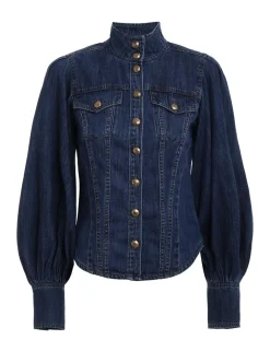 ZIMMERMANN Denim<Luminosity Denim Corset Shirt