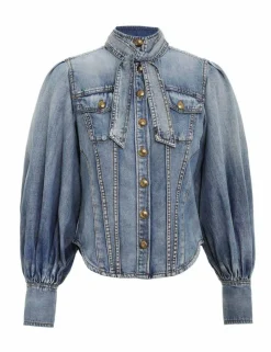 ZIMMERMANN Luminosity<Luminosity Denim Corset Shirt