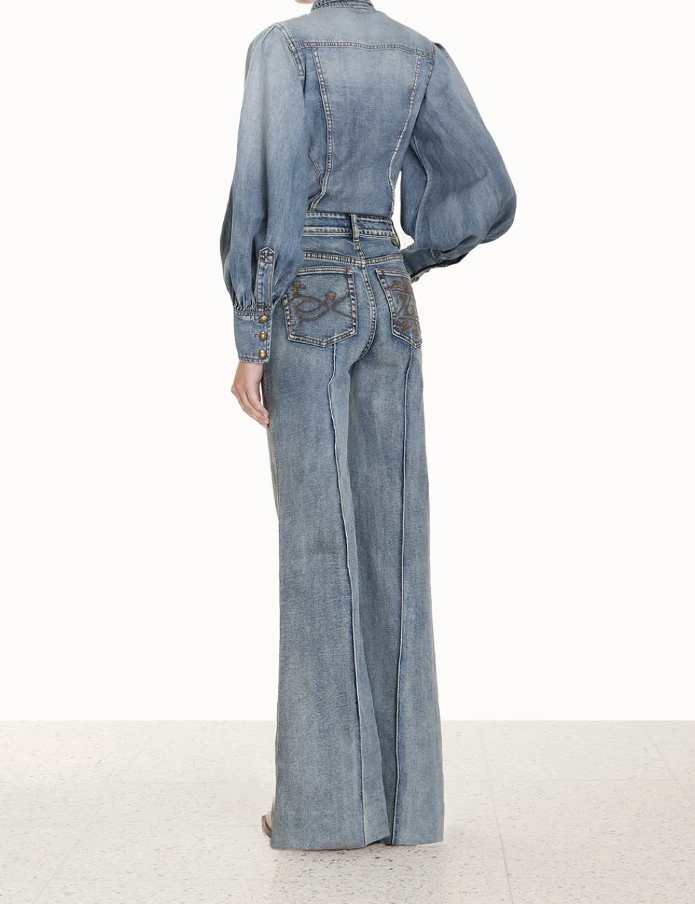 ZIMMERMANN Denim<Luminosity Denim Corset Shirt