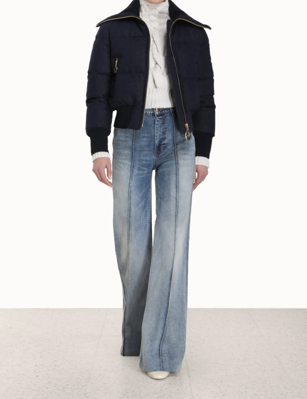 ZIMMERMANN Denim<Luminosity Denim Down Jacket