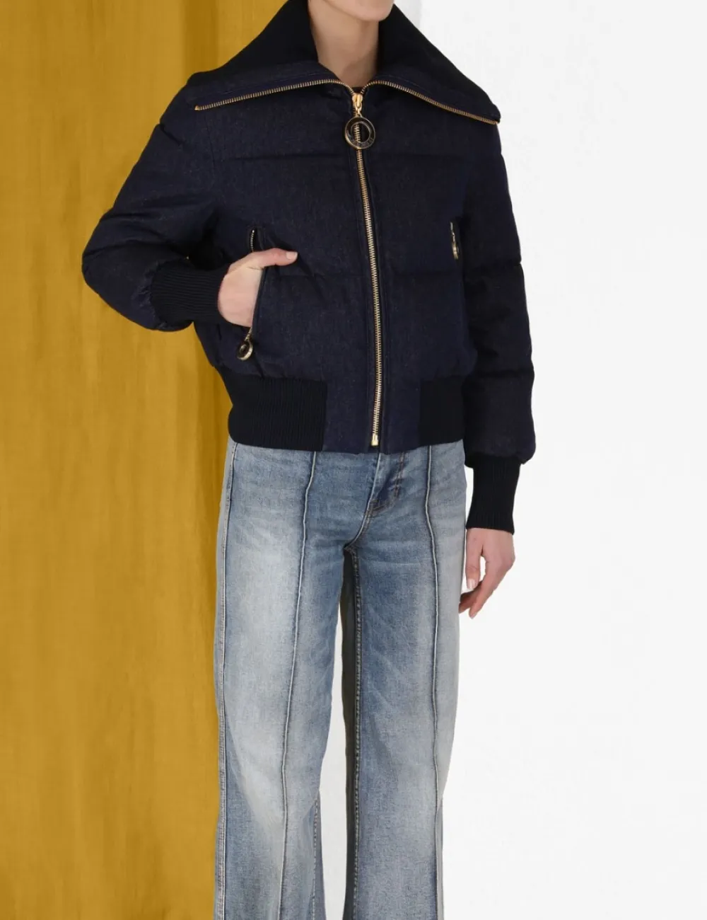 ZIMMERMANN Denim<Luminosity Denim Down Jacket