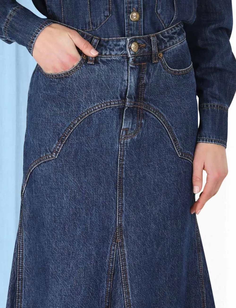 ZIMMERMANN Denim<Luminosity Denim Maxi Skirt