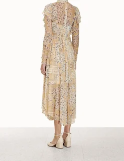 ZIMMERMANN Dresses<Luminosity Gathered Midi Dress