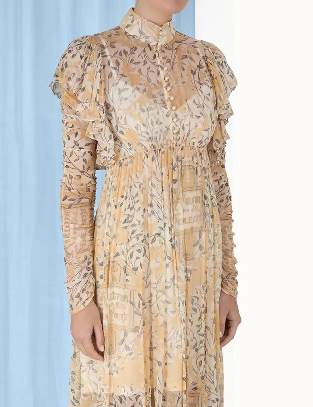 ZIMMERMANN Dresses<Luminosity Gathered Midi Dress