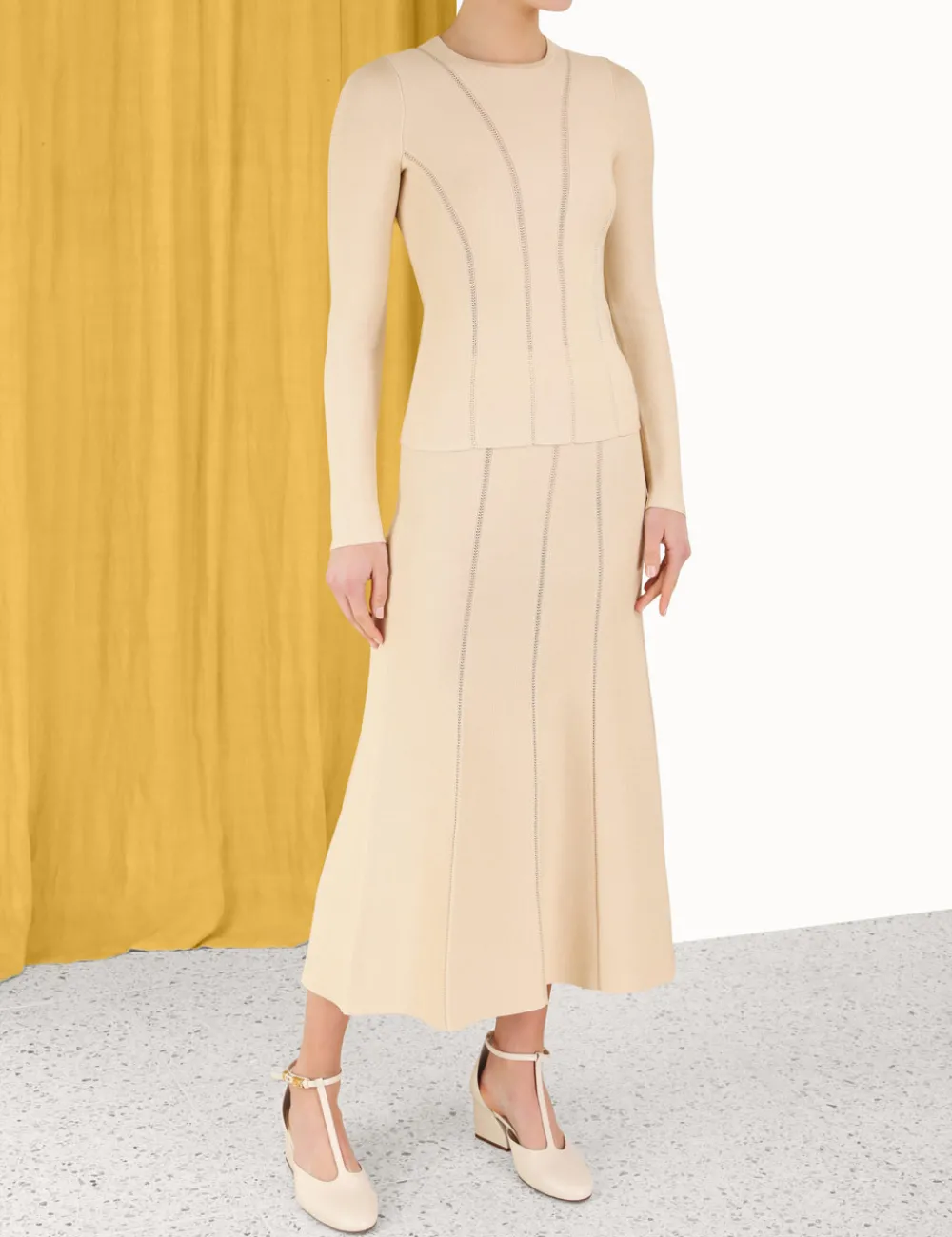 ZIMMERMANN Clothing<Luminosity Knit Panelled Skirt