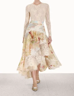 ZIMMERMANN Skirts<Luminosity Lace Spliced Skirt